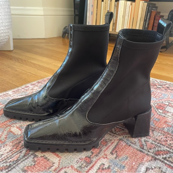 ASOS DESIGN remix premium leather sock boots in black - Picture 5 of 6